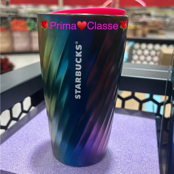 Starbucks Oil Slick Ion Ceramic Swirl Tumbler Double Wall Ceramic Cup 12oz NWT - Picture 10 of 13